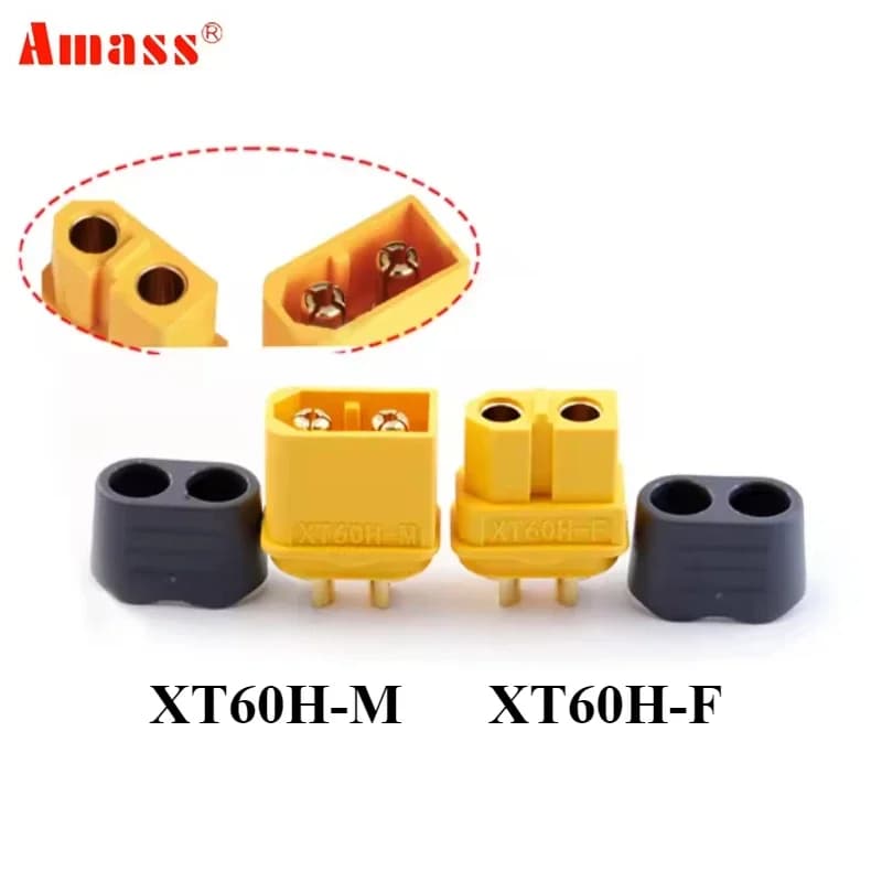 10 PZ AMASS XT60H + XT60 Connettore con Copertura di Protezione Maschio Femmina Spina di Alimentazione con Guaina per Batteria Lipo RC Aerei Auto