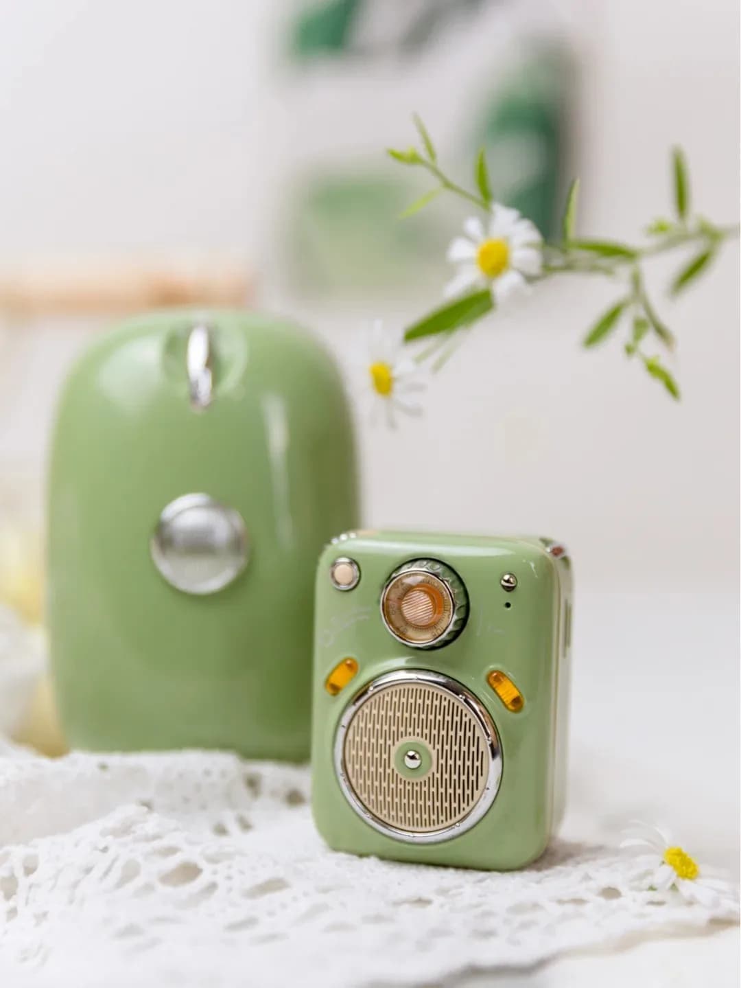 Divoom Green Beetles Altoparlante Bluetooth con Radio FM, Portatile per Esterni, Mini Speaker Wireless Intelligente con Subwoofer, Regalo