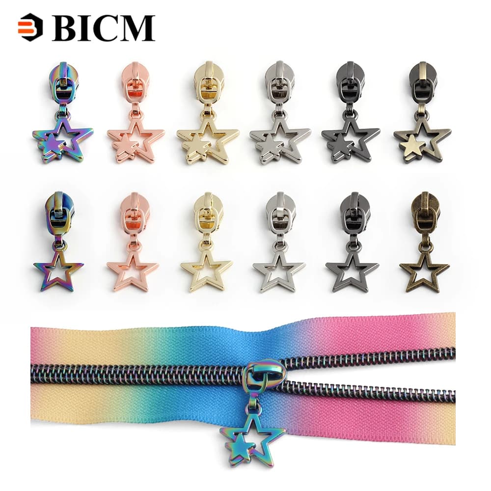 10/30Pcs 5 # cursore con cerniera per borsa con cerniera in Nylon testine con cerniera in metallo tiranti con cerniera Kit di riparazione con cerniera accessori per cucire indumenti fai da te