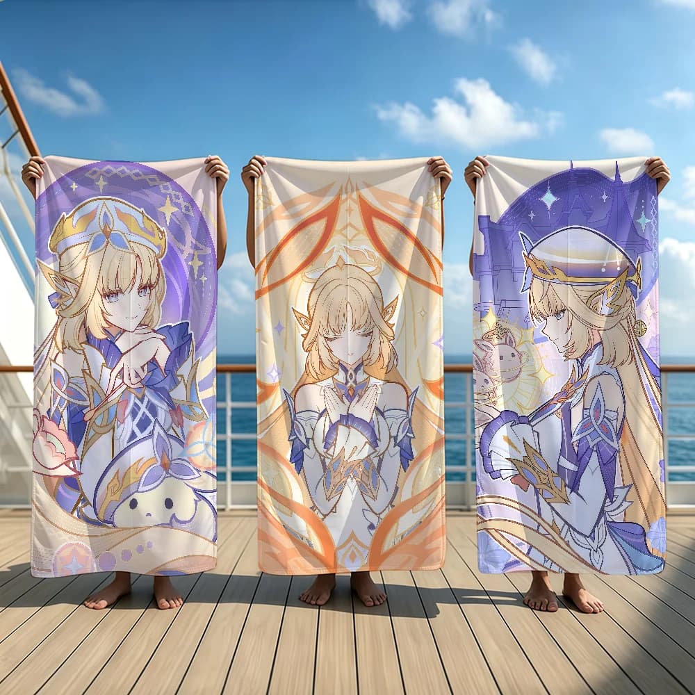 Genshin Impact Nicole Towel Beach Oversized Soft Ultra Absorbent Quick Drying Large Pool Travel Camping Bathroom