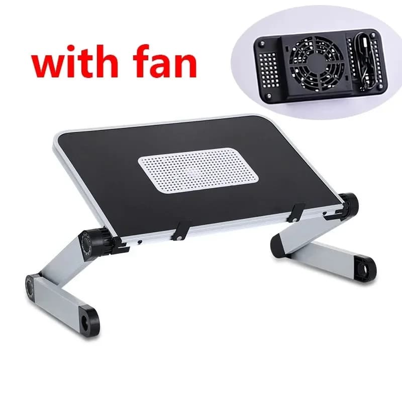 Adjustable Laptop Stand with Cooling Fan Adjust Height Angle Foldable Desk Multifunctional Computer Table Lap Office Desk