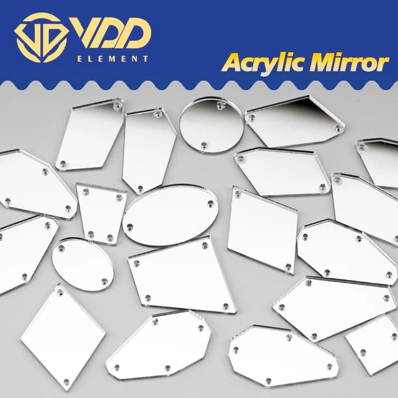 VDD 60/200 Pz Formato Della Miscela Specchio Acrilico Bianco Cucito Strass Cucire Su Artigianato FAI DA TE Parte Posteriore Piana Pietre Per Cucire Per Decorazioni di Indumento
