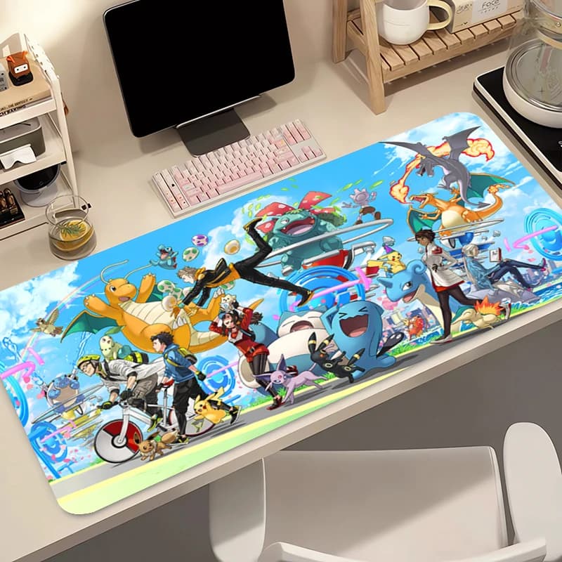 Tappetino per mouse in gomma naturale Anime Gaming Speed con stampa HD Pokemon Snorlax Gamer Cabinet Mouse Mat Tappetino per tastiera Tappetino per scrivania del computer