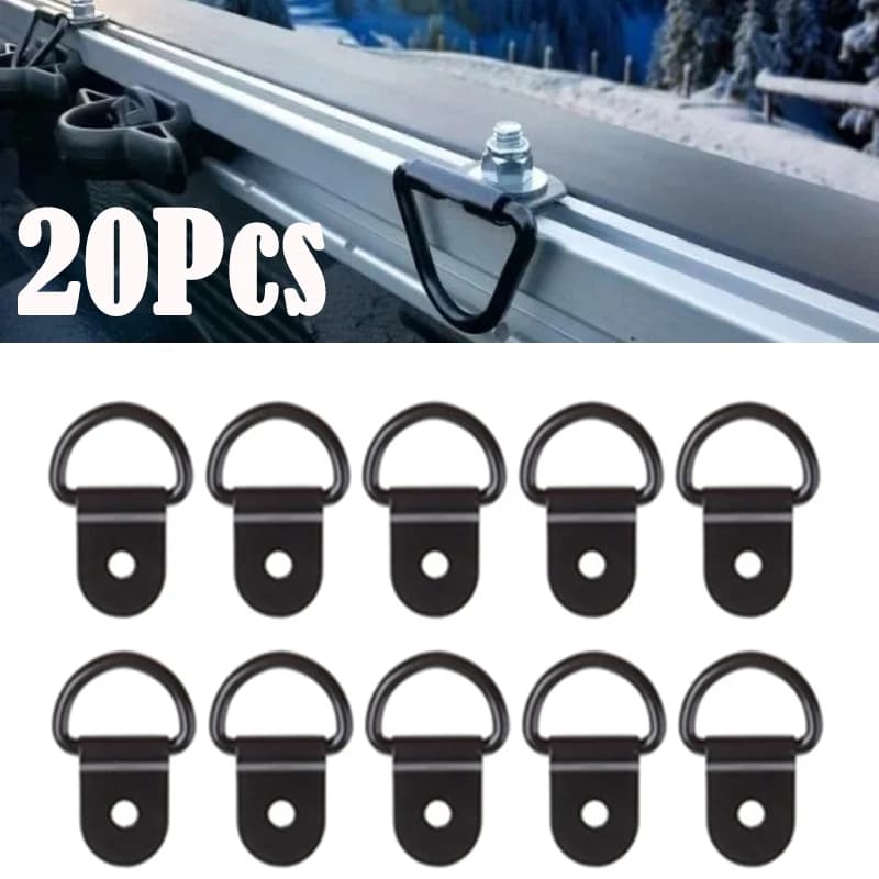 10/20Pcs D Shape Pull Hook Tie Down ancore Ring Iron acciaio inossidabile Cargo Truck rimorchi RV Boats pratici ganci accessori