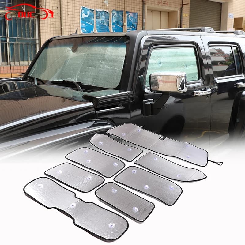 Tendina Parasole Auto Anti-UV, Copertura Visiera, Kit Isolante per Parabrezza per Hummer H3 2005-2009, Accessori Auto