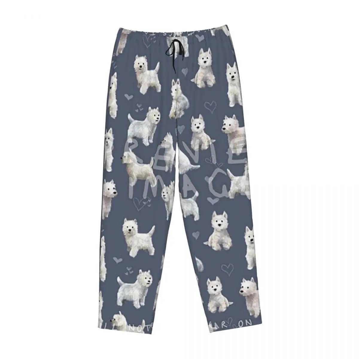 The West Highland Terrier BLU Personalized Pants for Women, Night Trousers with Pockets