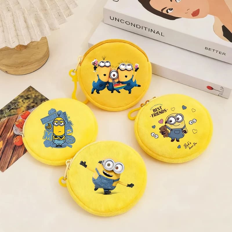 Minions wallet, cute Cartoon Anime wallets, Fashionable yellow coin purses, Handbags, Mini Pochette, Birthday Gifts for Boys