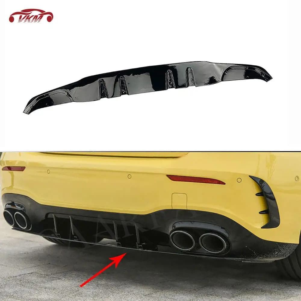 For Mercedes Benz A Class W177 A35 A45 AMG Rear Bumper Diffuser Lip Splitter Spoiler Trim Plate ABS Car Accessories