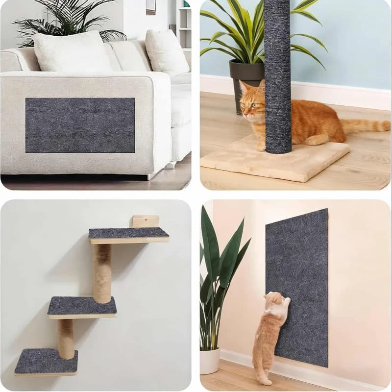 Protective Mat Anti-scratch for Sofa, Cut-out and Self-adhesive, Large Grey Mat for Protecting Furniture from Spraying Cat 15.75x78.74in