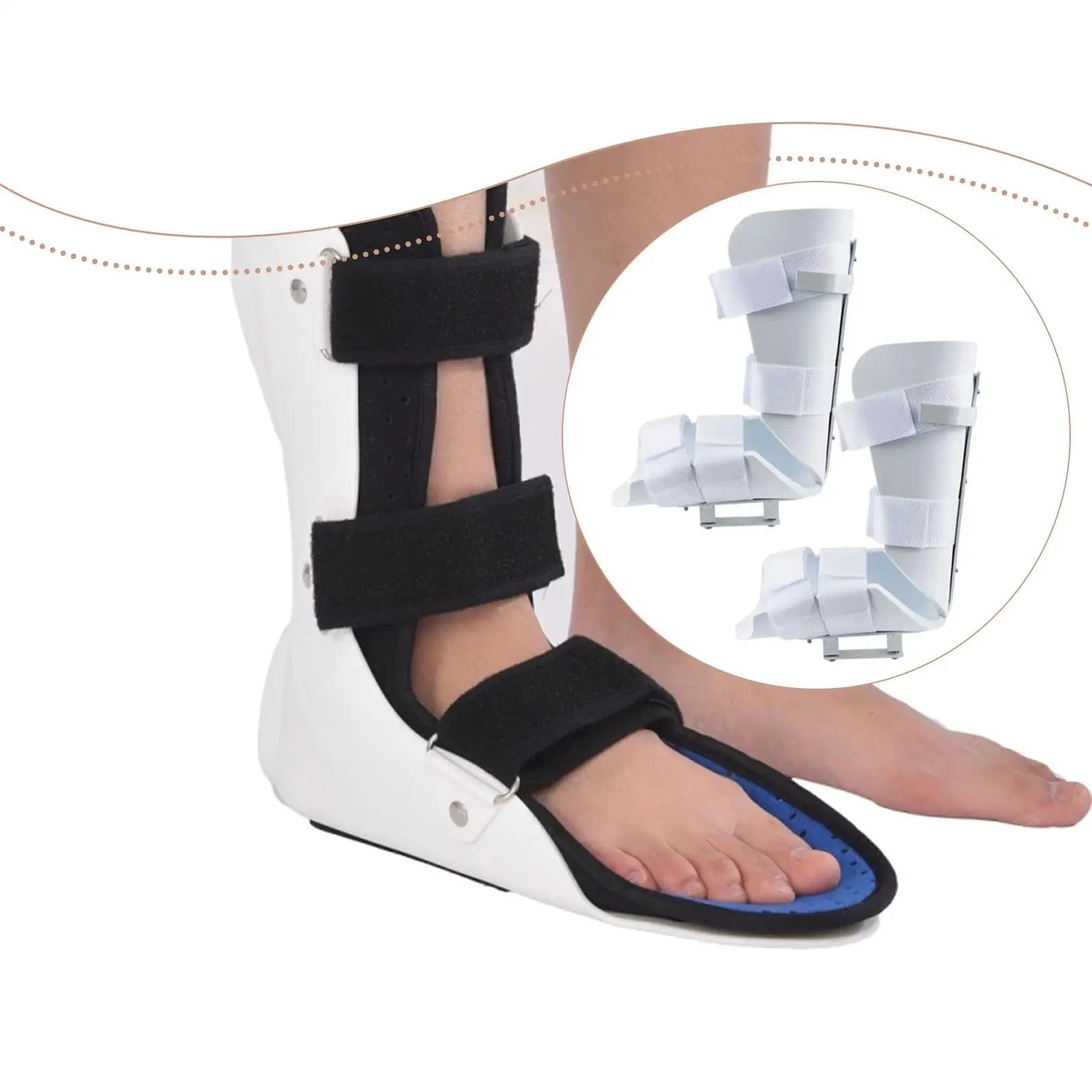 2x cinghia di supporto per gambe per esercizi a pedale, comoda cinghia fissa, tutore per caviglia con stecca stabilizzatore per gambe portatile femminile
