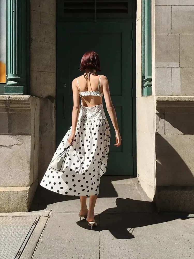 Summer 2026 New Fashion Polka Dot round Neck Midi Dress Women's Dress 3152359 070 Elegant Performance Gown Arrival