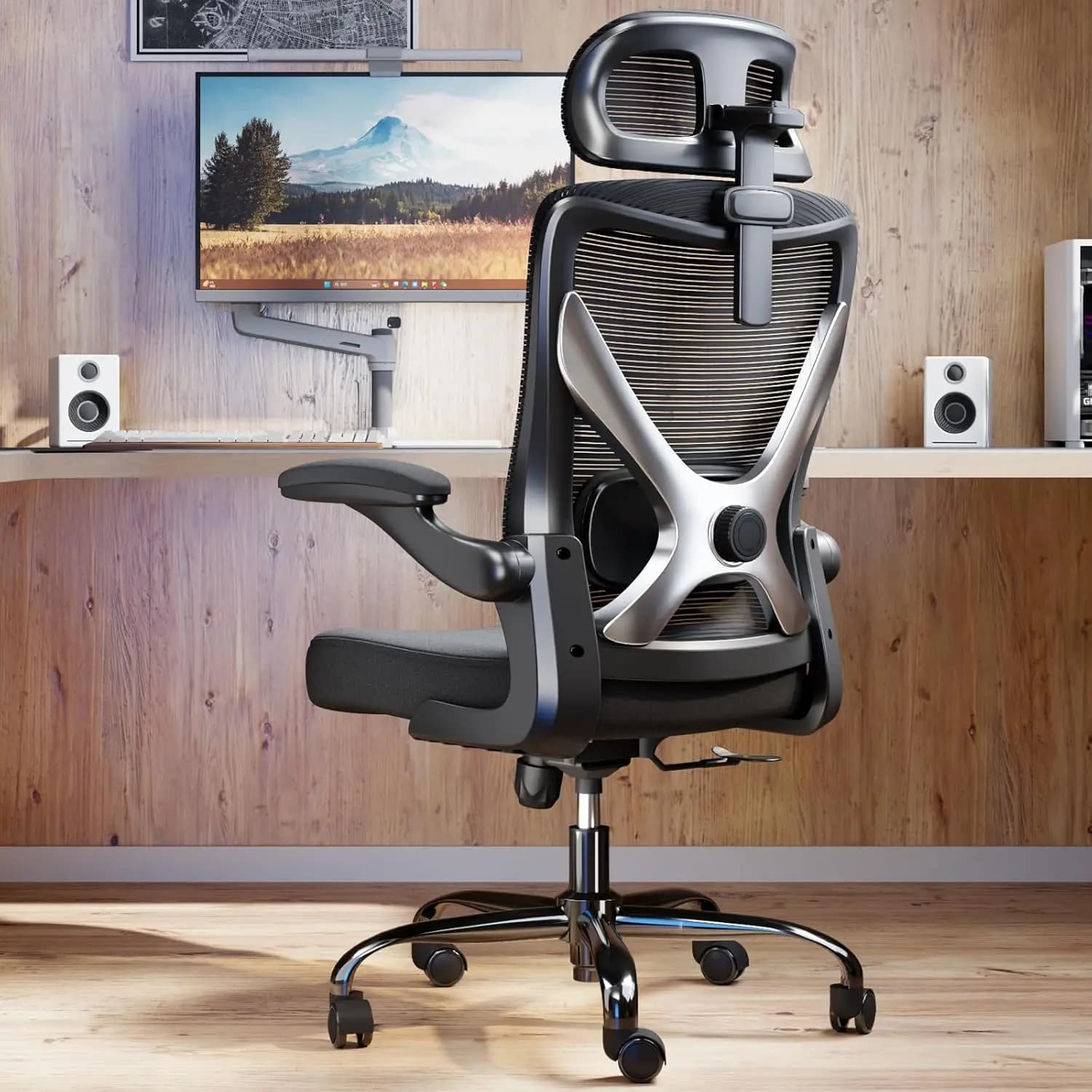 Sedia da Ufficio Ergonomica - Sedia da Scrivania a X Comoda, Sedia da Gaming, Sedia da Ufficio con Supporto Lombare, Sedia da Ufficio in Rete