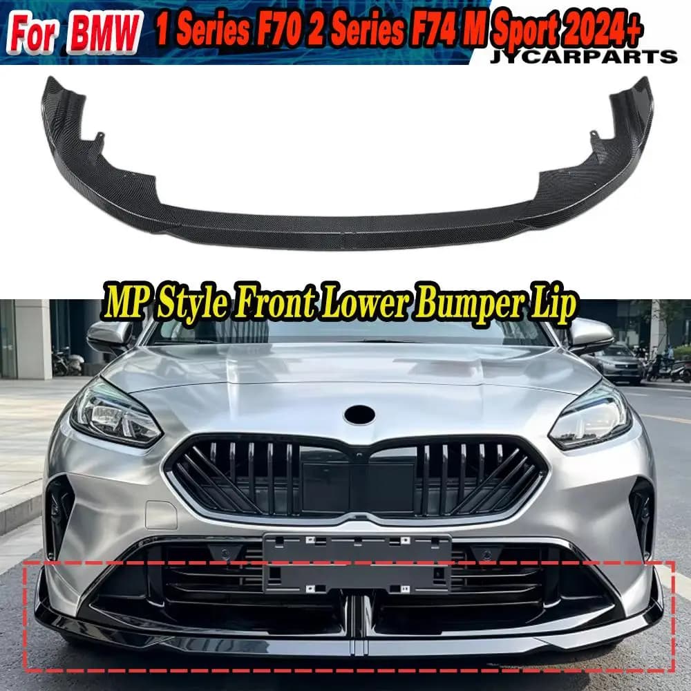 MP Style Front Bumper Spoiler Lip Lower Splitter Protector For BMW 1 Series F70 2 Series F74 M Sport 2024+Exterior Modification