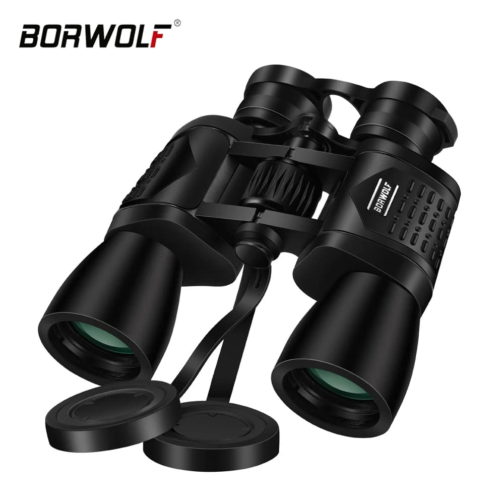 BORWOLF 10X50 Binocolo Professionale HD con Zoom, Oculare Grande da 26MM, Potente Telescopio per Caccia