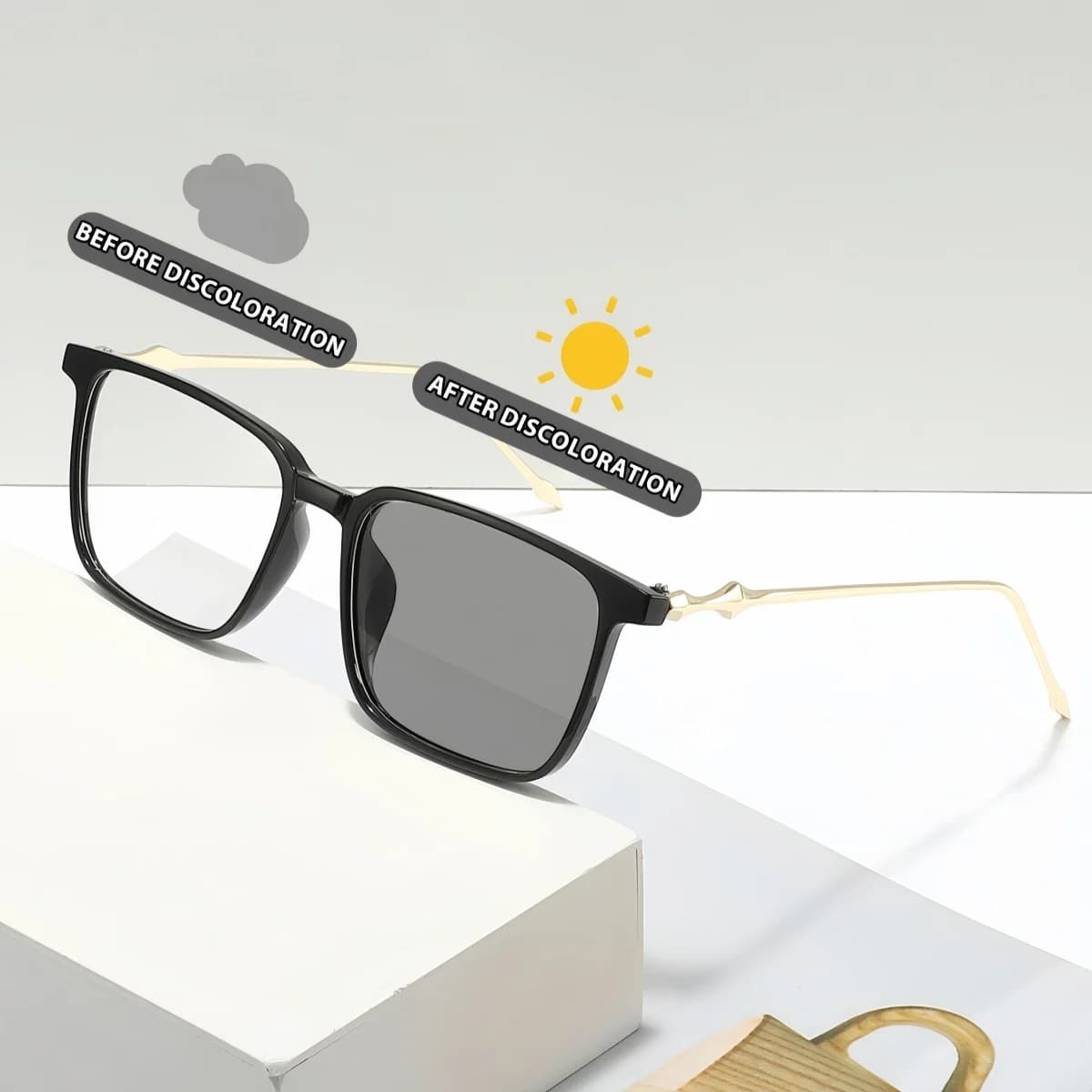 1 pezzo di occhiali da sole che cambiano colore alla moda per uomo e donna in stile europeo e americano, parasole estivo alla moda e versatile