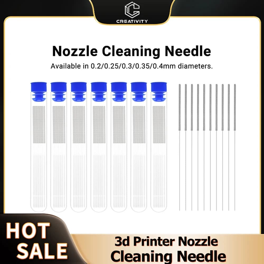 10PC Ugello Ago di Pulizia 0.2/0.3/0.35/0.4mm Ugello Strumento di Pulizia Trapano Per MK8/V6/Volcano Ugello Ender3 Labx1 stampante 3d