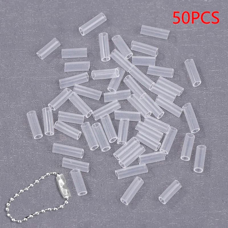 50Pcs Chain Anti-lost Cover Pendant Acrylic Card Chain Falling Off Key Ring Protective Cover
