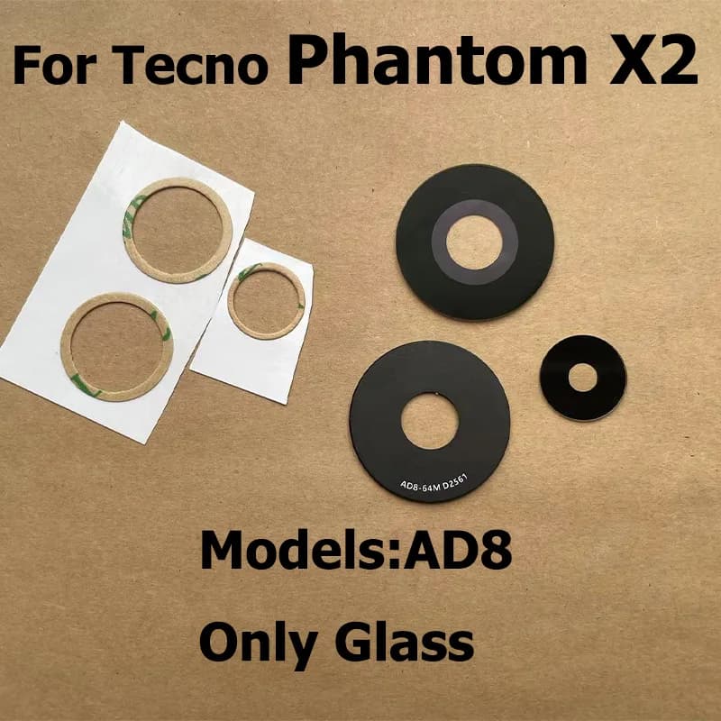 Fotocamera posteriore per Tecno Phantom X2 AD8 copriobiettivo in vetro per fotocamera posteriore con parti di ricambio per la riparazione di adesivi con colla