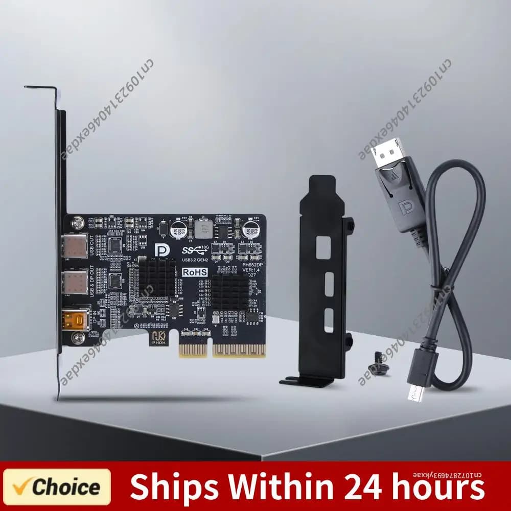Docking Station con Doppia Porta USB-C, Controller ASM3142, Adattatore per Monitor con Porta TYPE-C, Supporta Video DP