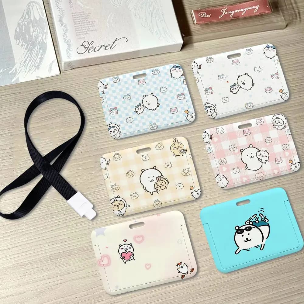 Cute N-nagano Print Card Printed Tag Holder With Detachable Lanyard, Business Employee ID Card Holder