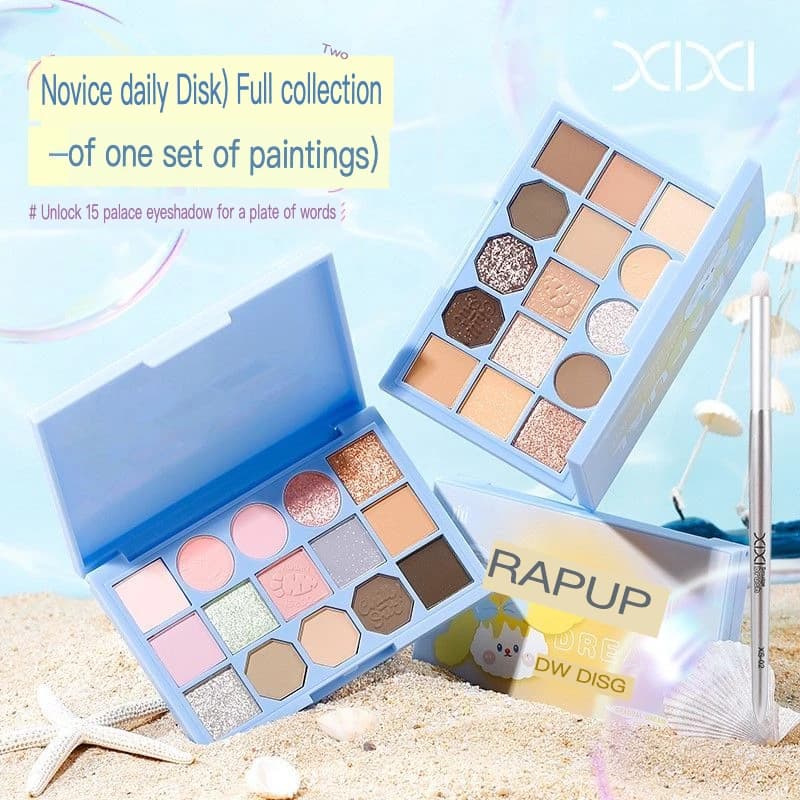 XIXI Shade Palettes Daily make-up game 15 colors Set all in one with sparkling low saturation, ground tone, opaque diamond