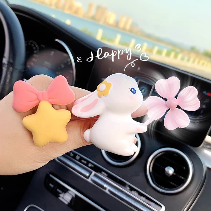 Diffusore di Aromi per Auto a Forma di Coniglio, Deodorante per Bocchette d'Aria, Ornamento Decorativo per Interni Auto