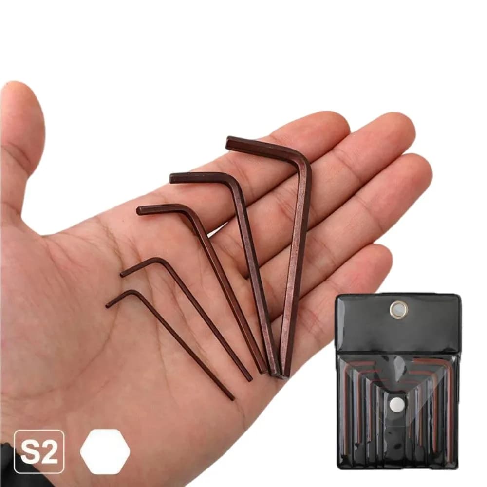 Mini set di chiavi a brugola dimensioni da 0,7 a 4 mm con borsa portatile Precison cacciavite a chiave esagonale kit di attrezzi a braccio corto a forma di L metrica