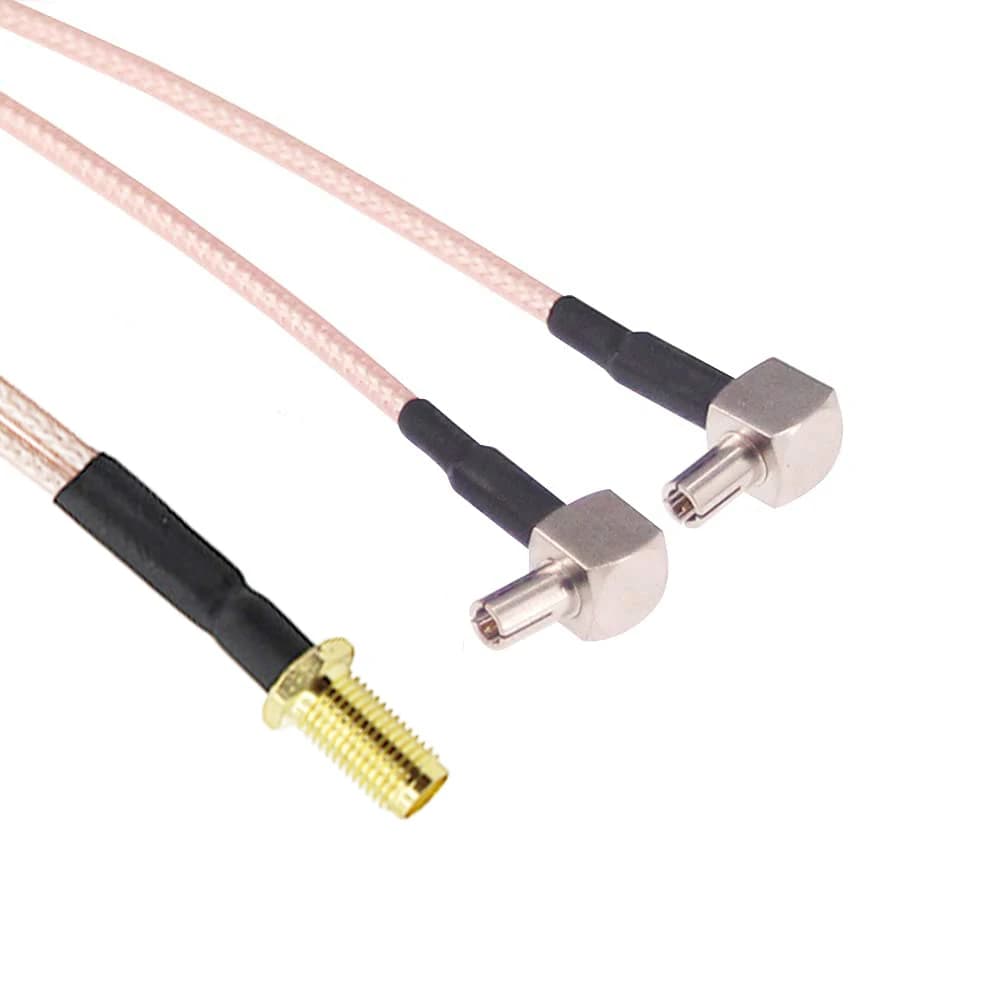 Splitter antenna 4G LTE SMA femmina a doppio adattatore TS9 15 cm RG316 SMA a TS-9 cavo coassiale a spirale da 6 pollici per modem USB WiFi