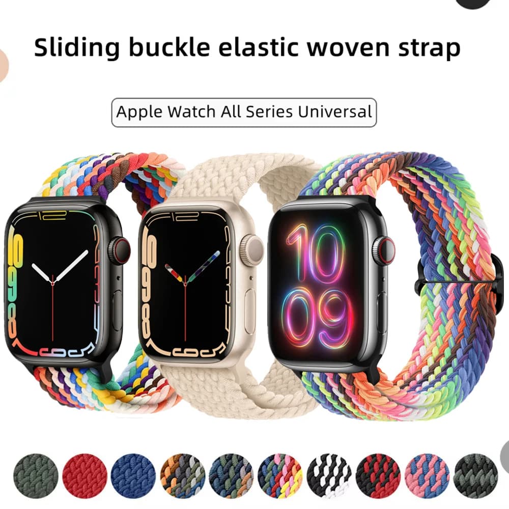Cinturino ad anello intrecciato per cinturino Apple Watch 42/46mm 45/41mm 38/40mm 44mm 49mm Bracciale singolo in nylon serie iWatch 10 9 se 8 7 6 Ultra2