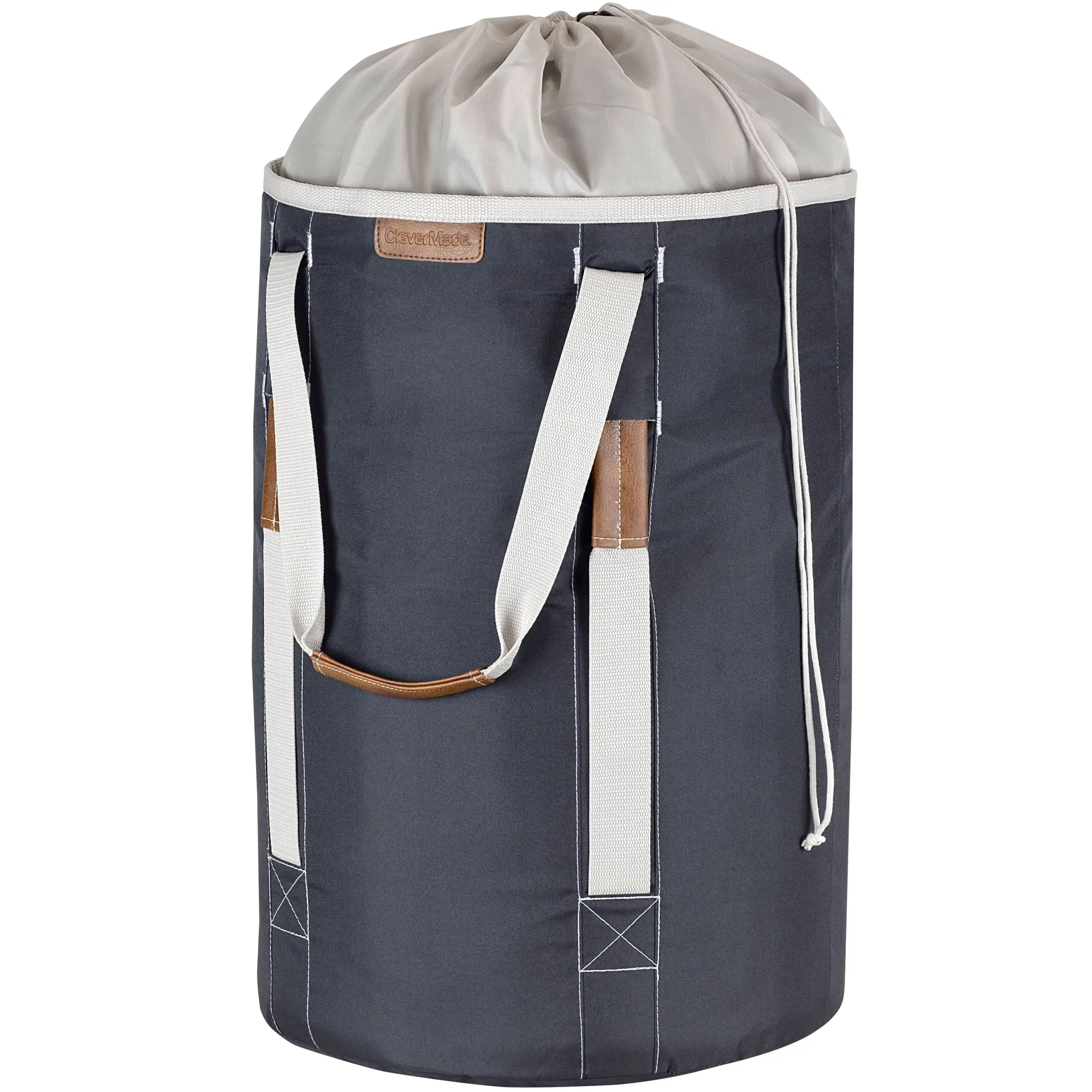 Collapsible Laundry Basket with Carry Handles 64L Foldable Fabric Hamper Charcoal