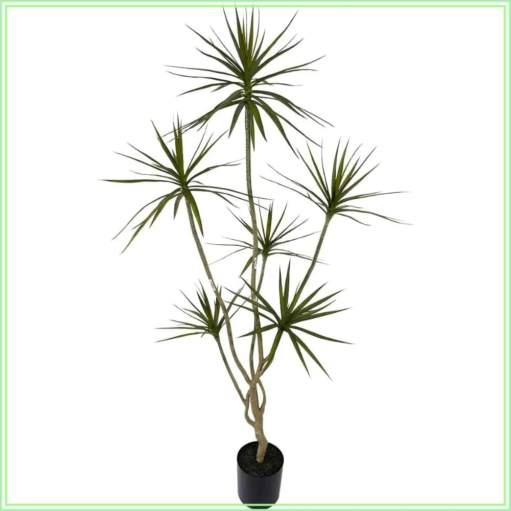 6ft Tall Artificial Dracaena Marginata Tree, Realistic Fake Plant for Indoor Decor, Office Home Living Room Floor Patio Greening