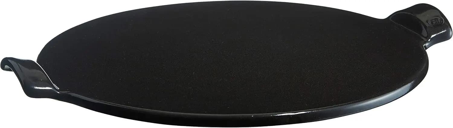 Round Pizza Stone 14.5", Charcoal, Oven & Grill Safe, Dishwasher Safe, Cut-Resistant Glaze
