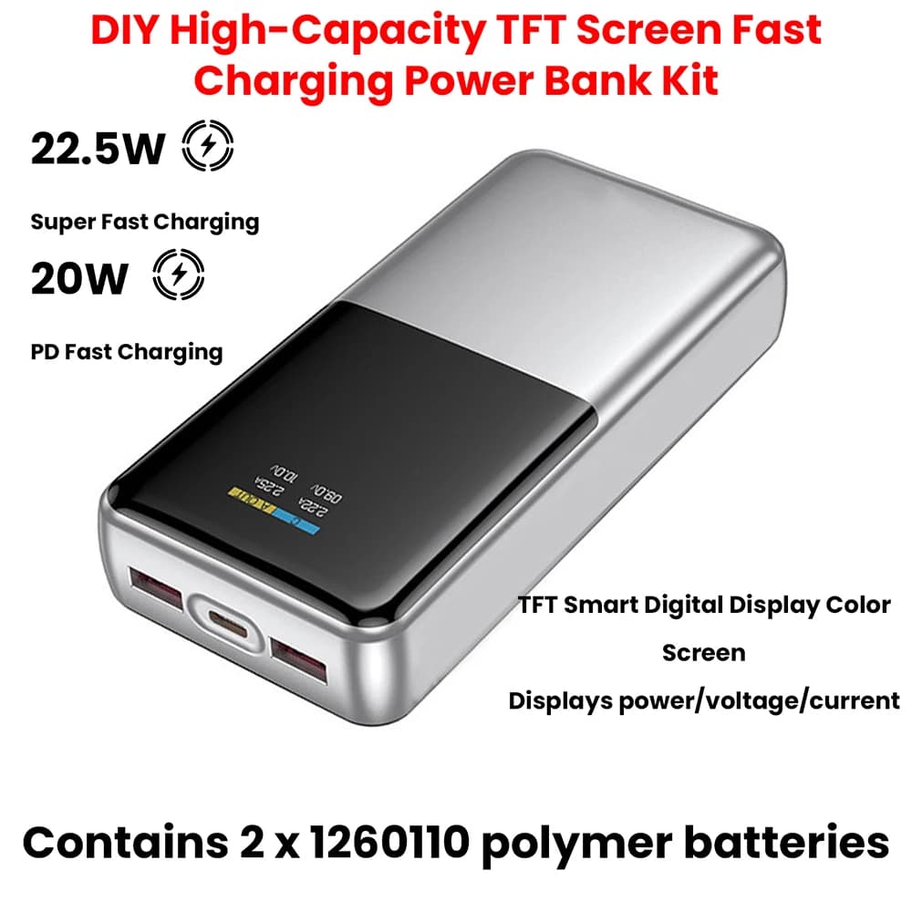 Fai-da-Te Kit for Power Bank with Quick Charging 22.5W, 2 Pieces 1260110, Battery Box, Fai-da-Te Kit for Power Bank Portable