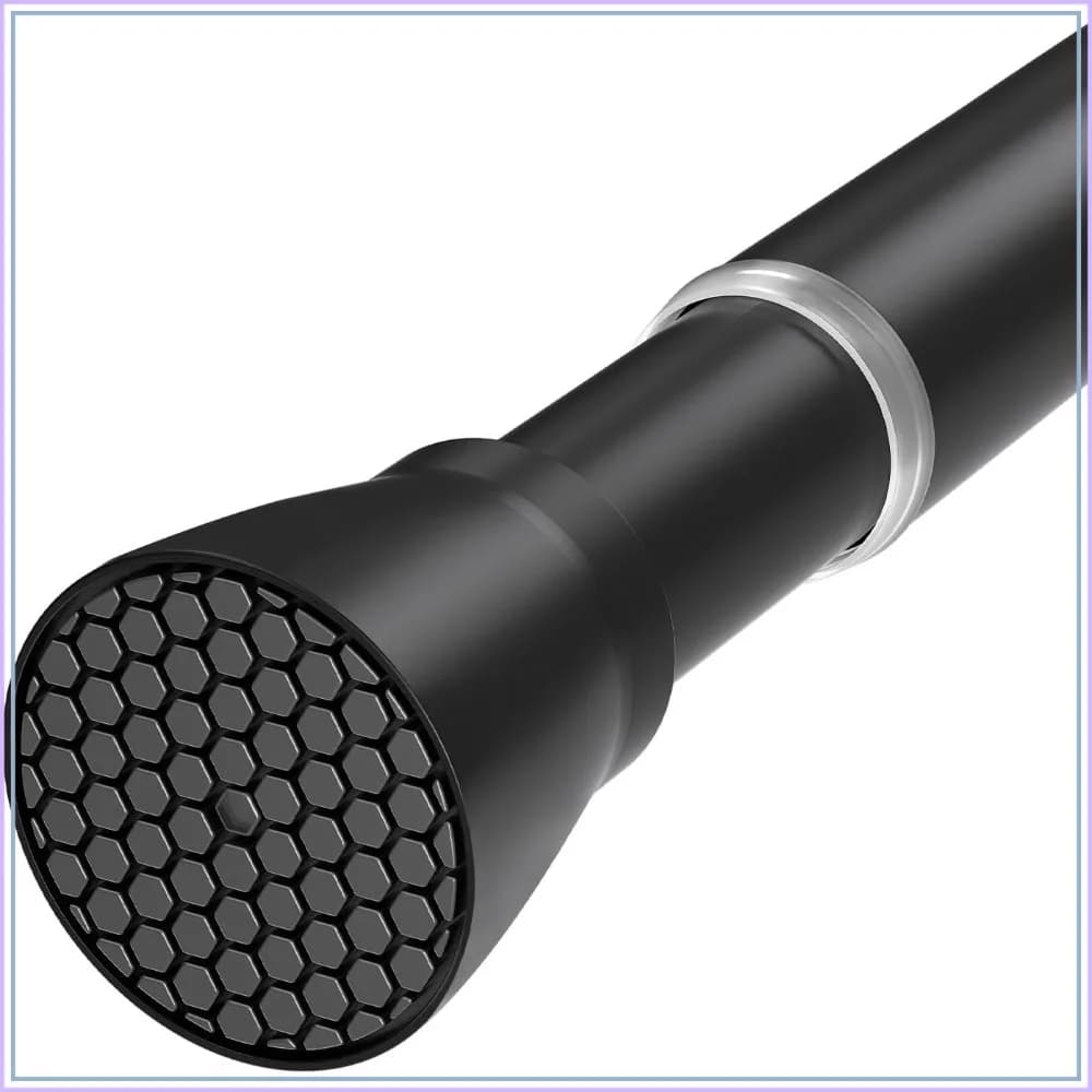 28-48" Black Tension Curtain Rod, No Drilling, Adjustable Spring Rod for Windows, Bathroom, Closet, Kitchen