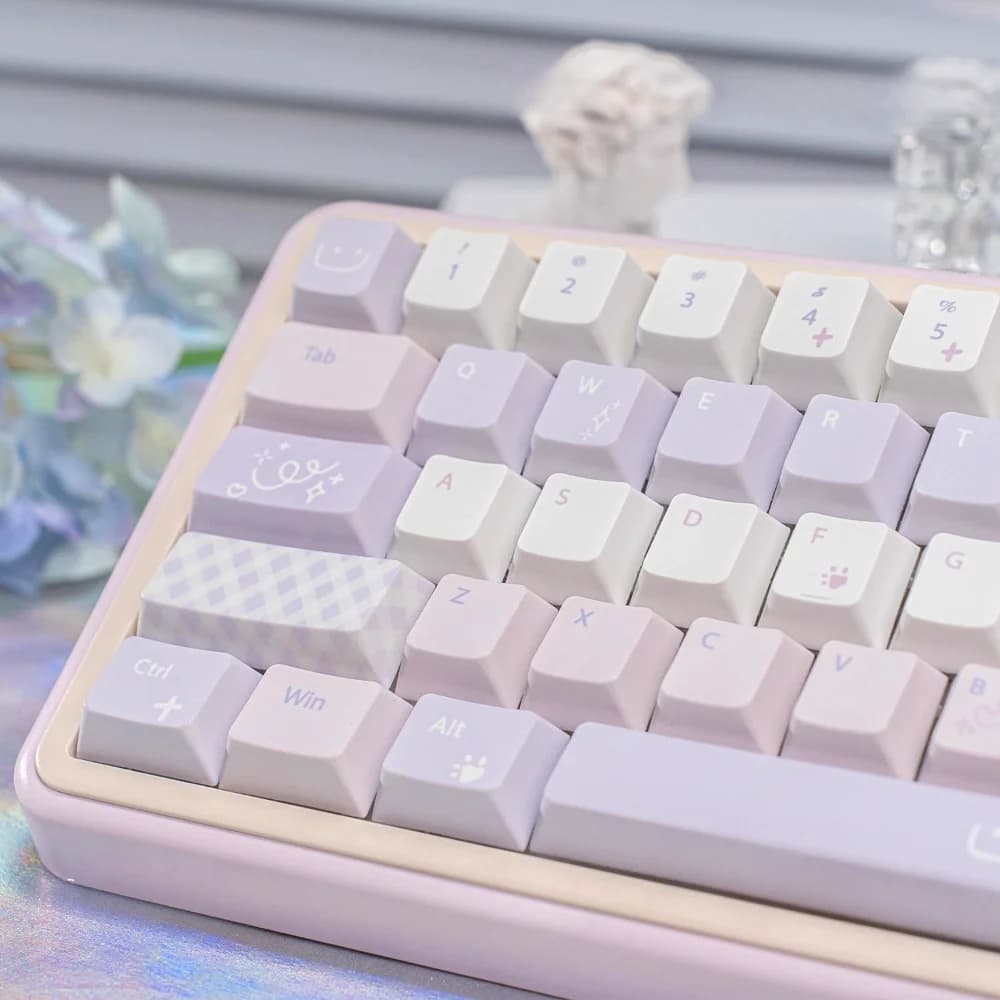 Endless Love Cherry Keycap Set PBT 130 Key Girl Gift Dreamy Purple Keycap compatibile con tastiera meccanica 61/64/68/75/108