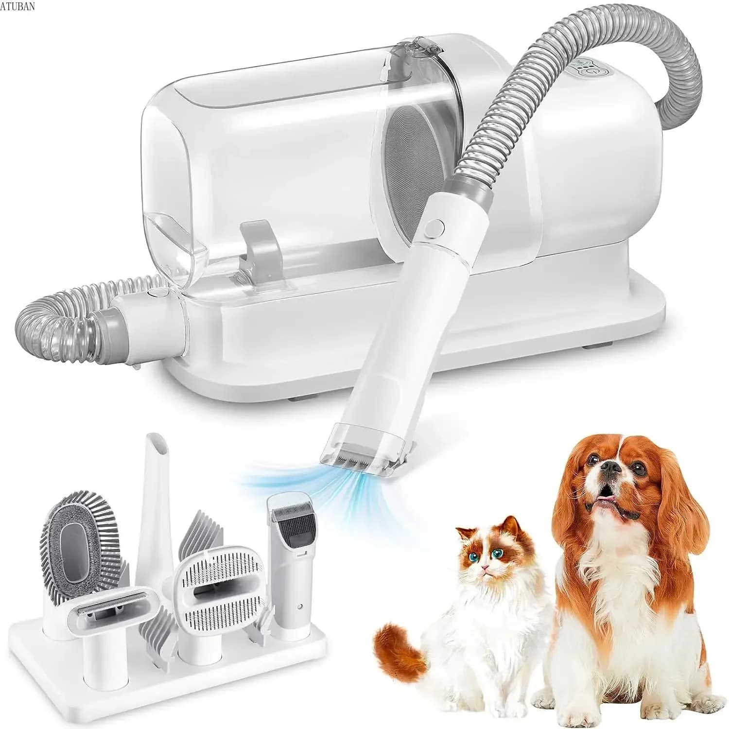 STLFLuxury Dog Grooming Kit with 2.3L Larger Hair Dust Cup and Vacuum Brush for Pet Cleaner