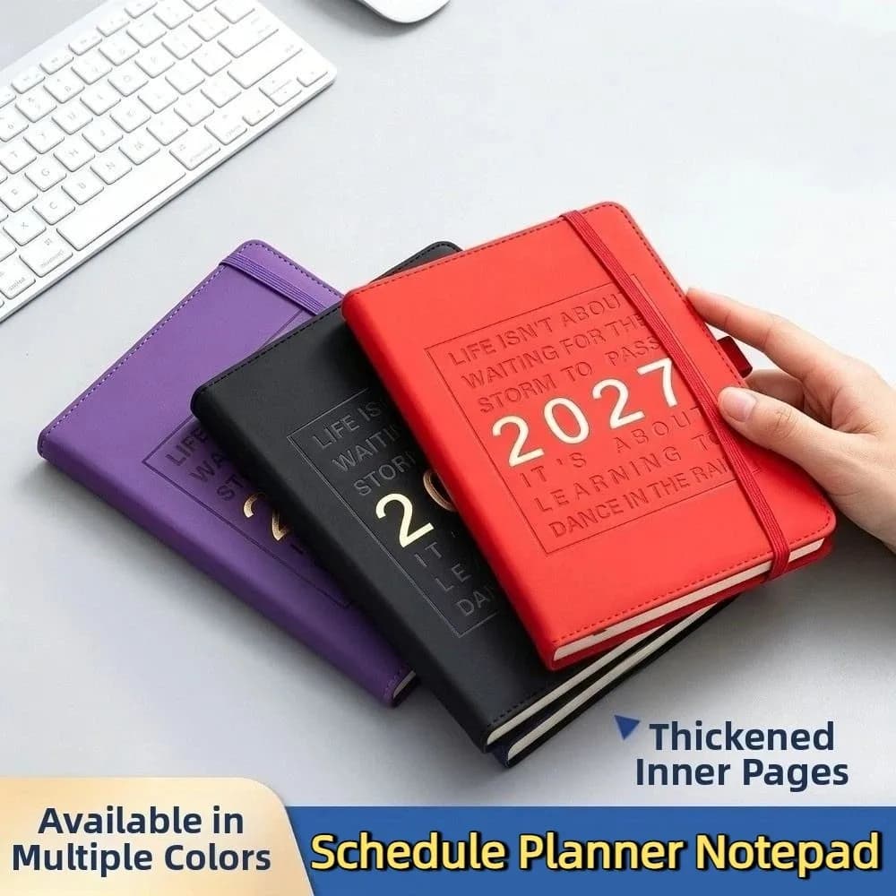 English 2027 Schedule Planner Notepad 12 Months Efficiency To-do List Notebook Wear-resistant Simple Office Work Planner Travel