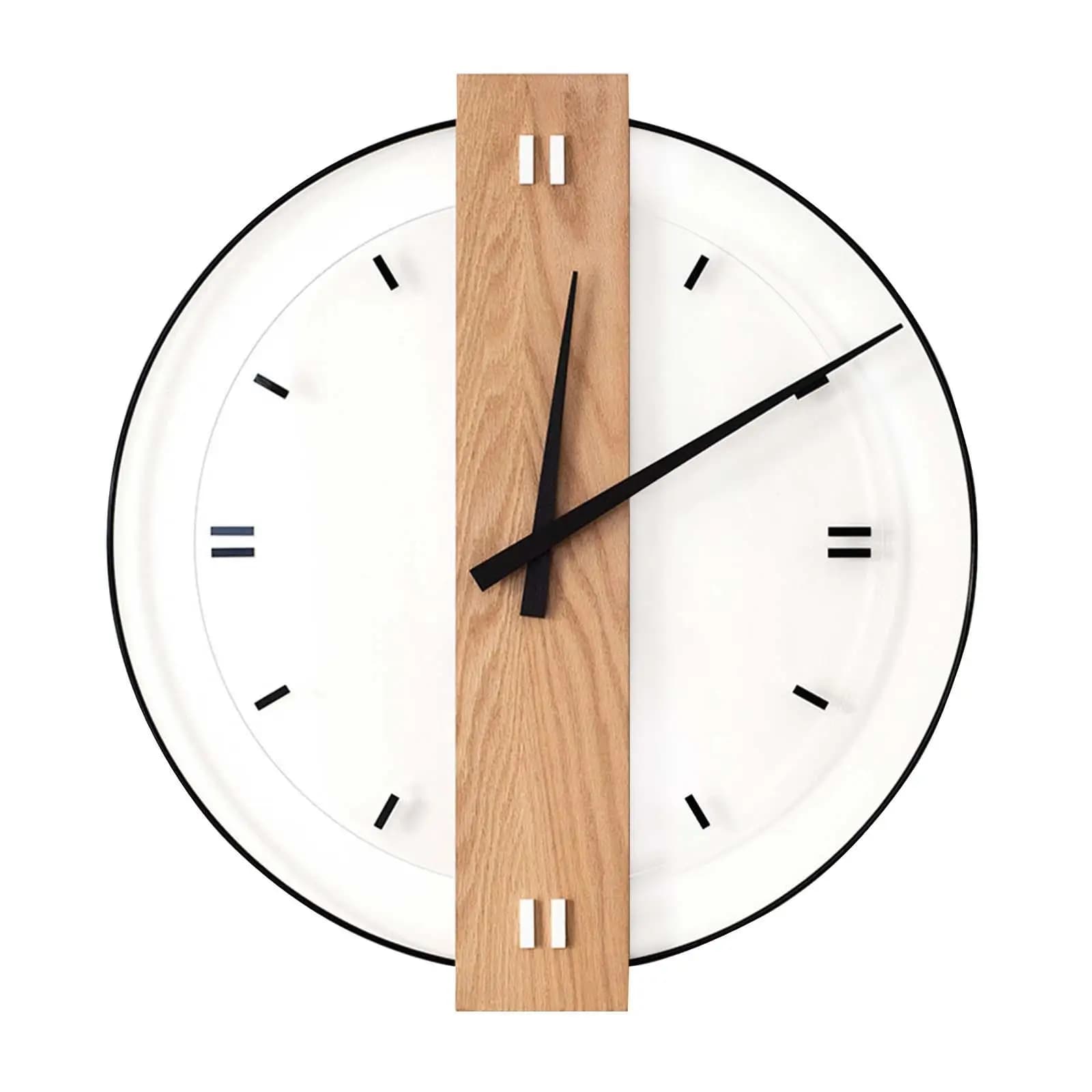 Orologio da Parete in Acrilico e Legno, Decorazione Multifunzionale per Cucina