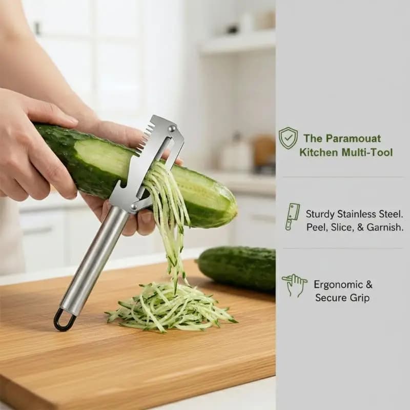 【D】1 Pezzo Coltello Multifunzionale in Acciaio Inossidabile per Sbucciare Cipollotti, con Impugnatura Comoda, Utensile da Cucina per la Preparazione e Sbucciatura di Verdure