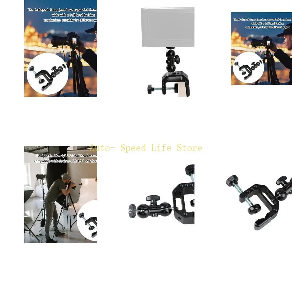 02DA C FORNICA CLAMP 360 gradi Mini Sfalta a rotabile supporto con filo 1/4-20 per il monitoraggio della luce video LED