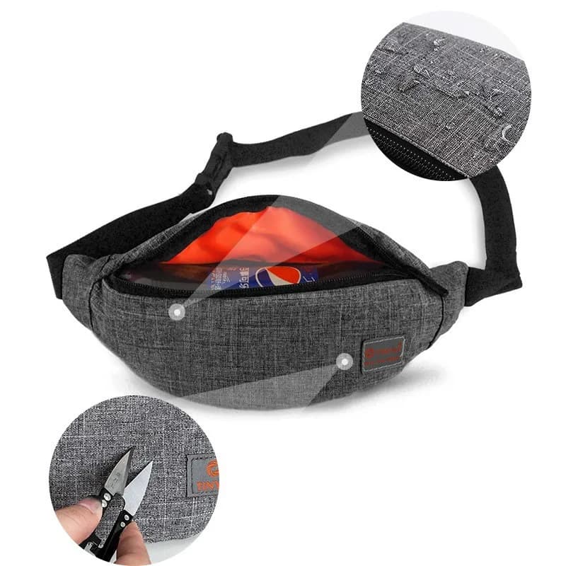Belt Canvas Hip Bag Fanny Pouch Banana Bags Male Men Waist Bag Pack Casual Functional Money Phone Belt Bag