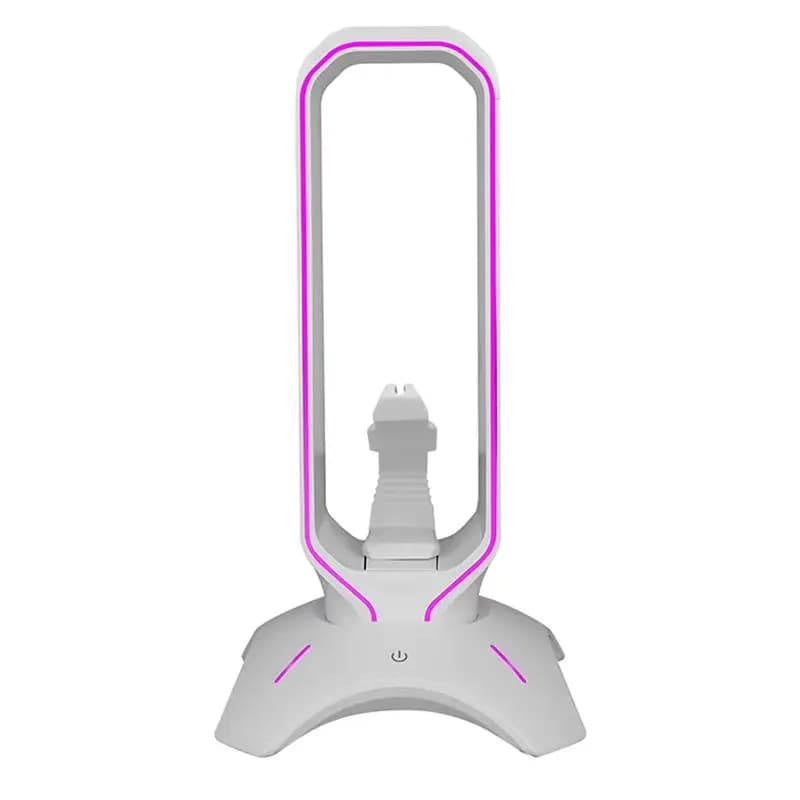 RGB game headphone support with mouse and bungee cord support for desk or shelf
