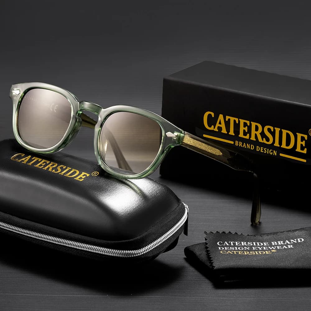 CATERSIDE New Punk Men Sunglasses Fashion Round Propionic Acid Pin Temple Luxury Sun Glasses Women Sports Party Eyewear UV400
