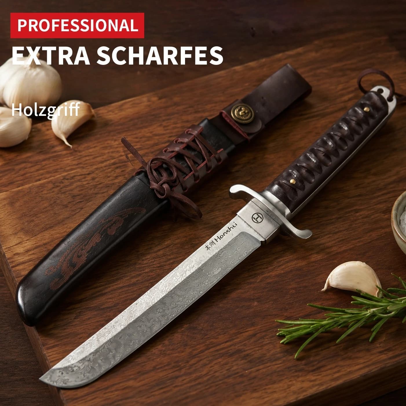 Damascus Japanese Kitchen Knife,Premium Chef Knife with Cover for Home Kitchen and BBQ,Full Tang Kitchen Accessories for Cutting