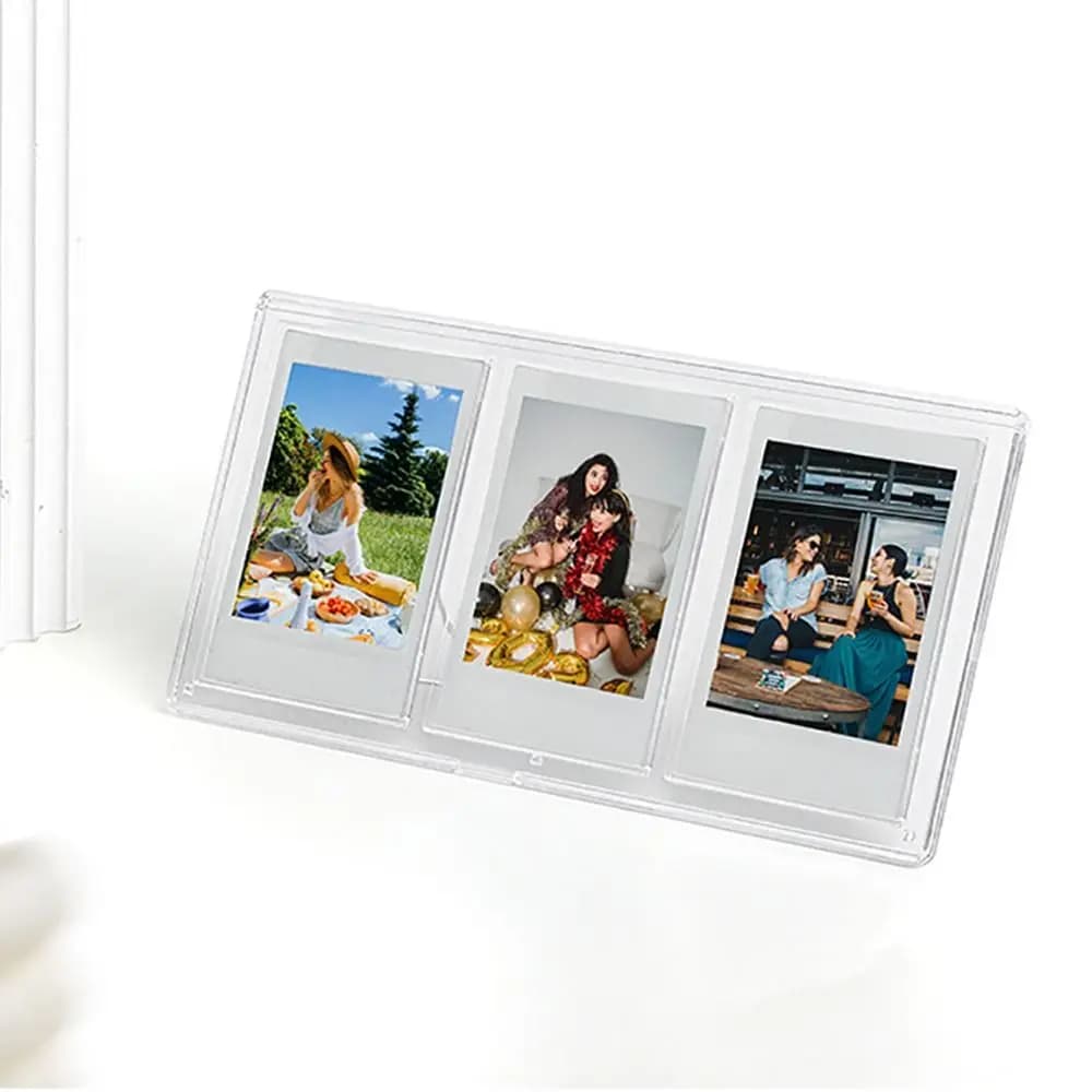 Table Decoration 3 Inch Vertical Photo Frame 3 Slots Photo Frame Photo Table Photo Camera for Fujifilm Instax mini