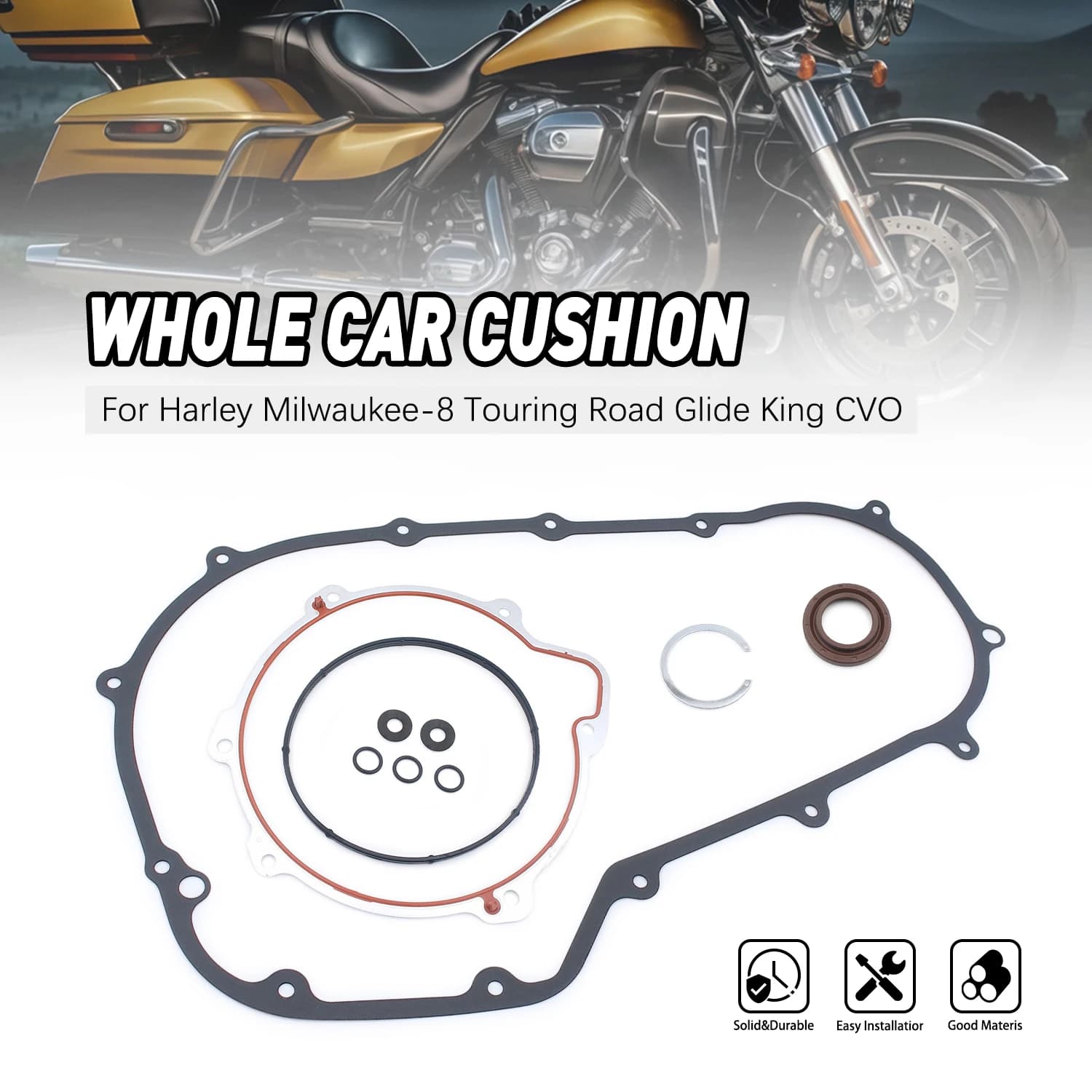 Accessori per Moto Harley Milwaukee-8 Touring Road Glide King CVO 2017-2020, Kit Guarnizioni per Coperchio Frizione Primario M8 Touring