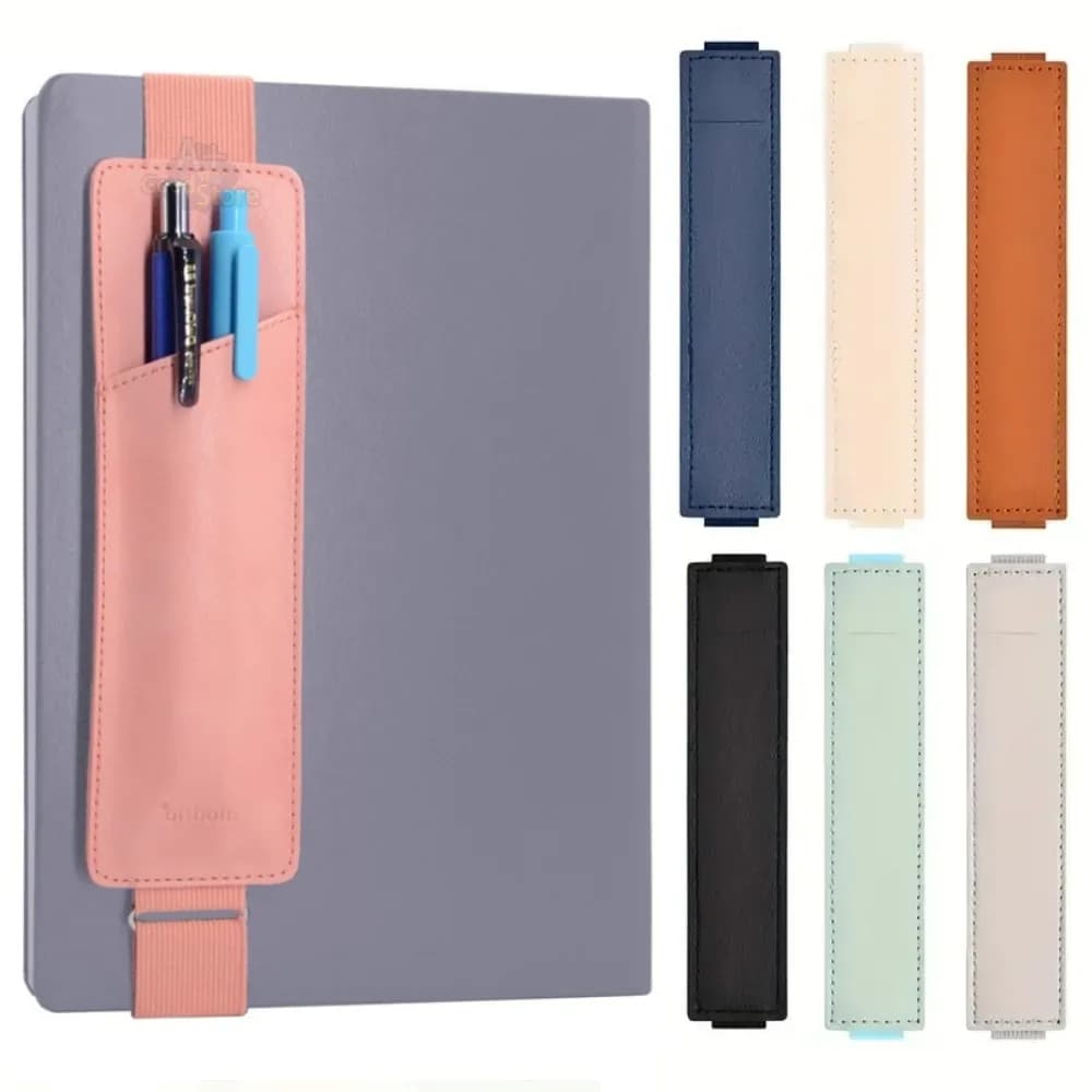 Portapenne per Notebook portapenne con fibbia elastica in pelle Pu portapenne per Notebook portapenne portatile accessori per la scuola dell'ufficio
