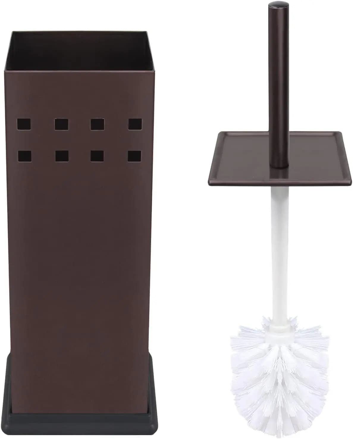 Set di spazzole e porta spazzole per WC in bronzo, inodore, con base antiscivolo per il bagno