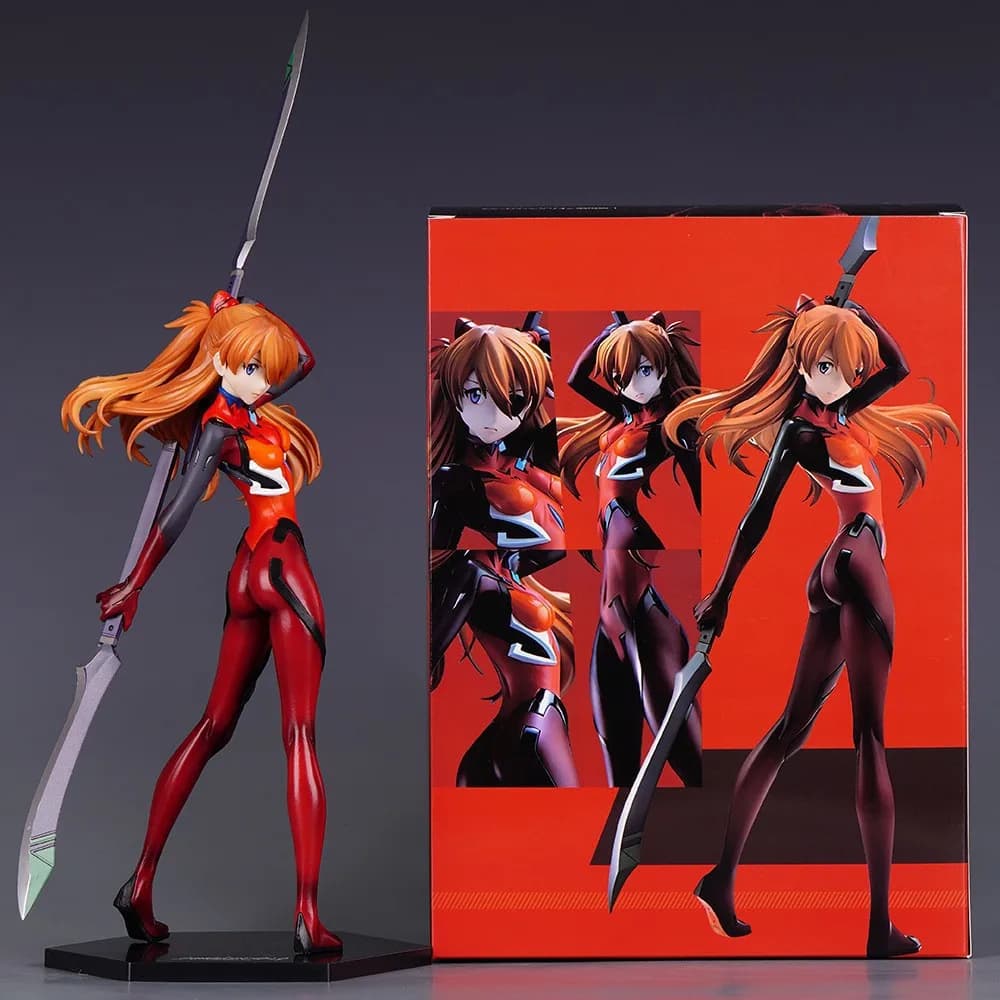 Statuetta Action Figure di Asuka in Forma da Combattimento, 28cm, Anime EVA, Modello in PVC, Decorazione da Scrivania, Regalo da Collezione in Confezione
