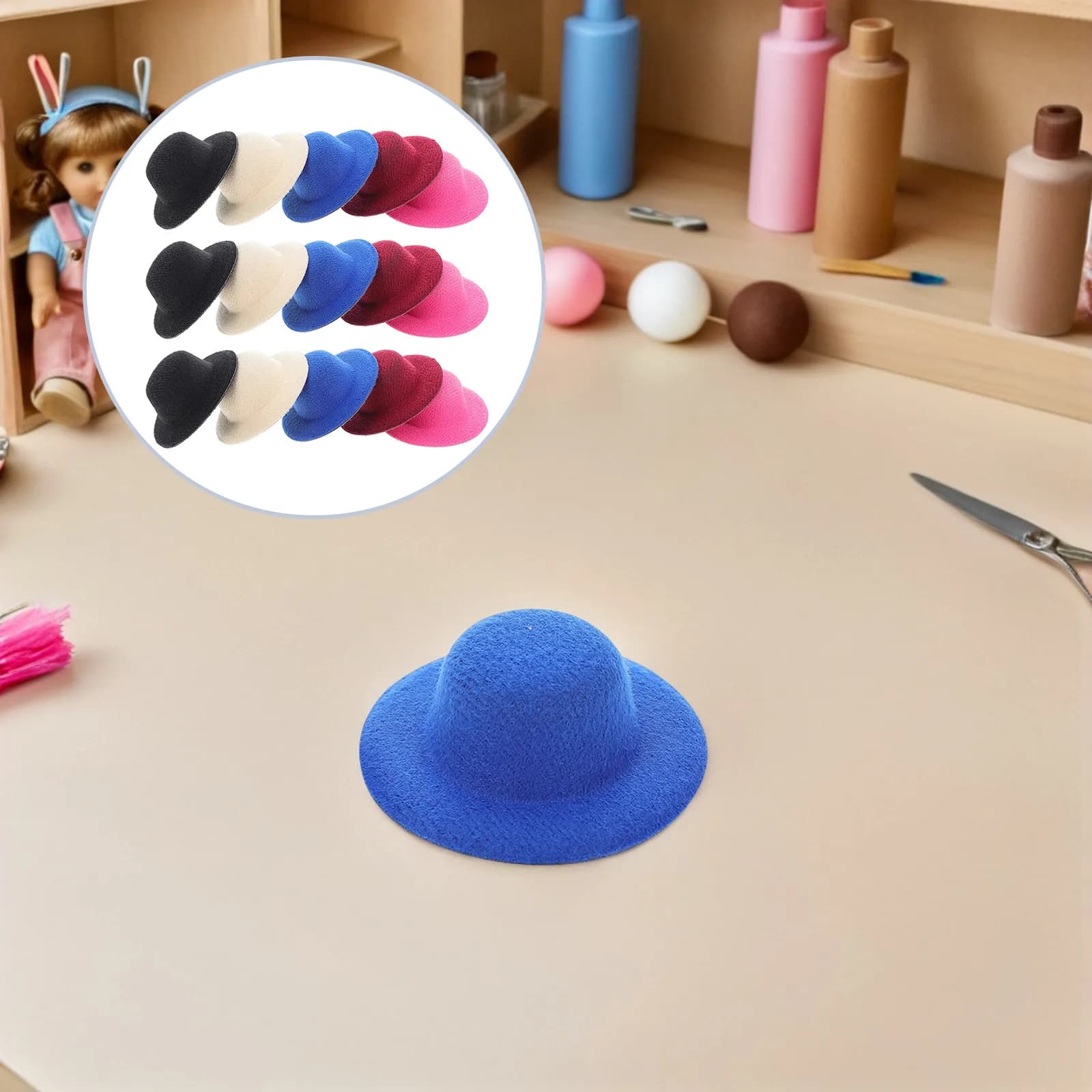 15Pcs Miniature Hat Decorations Premium DIY Craft Caps for Snowmen Bears Elegant Dome Design Photo Prop Accessory